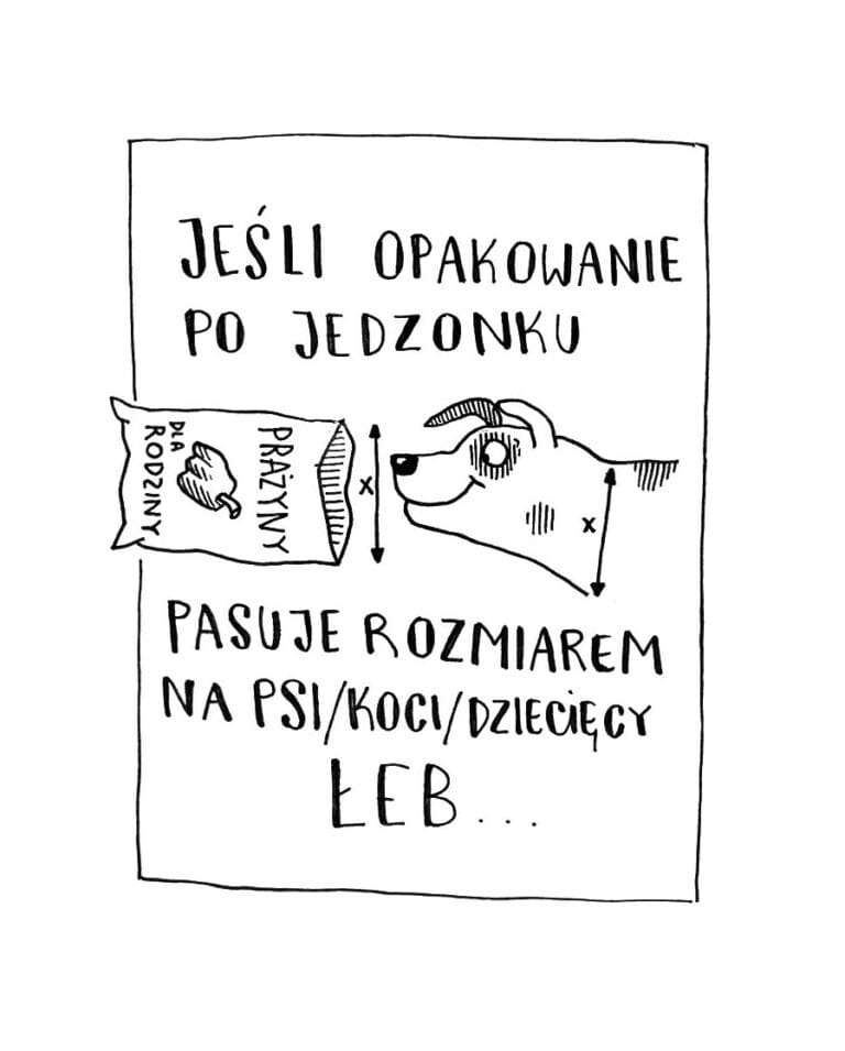 Uduszenie psów i kotów opakowaniami po produktach spożywczych